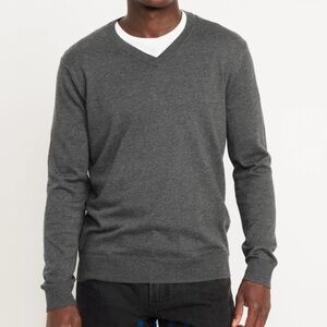 NWT Old Navy Cotton Blend V Neck Sweater Men’s Heather Gray Size XXL Office